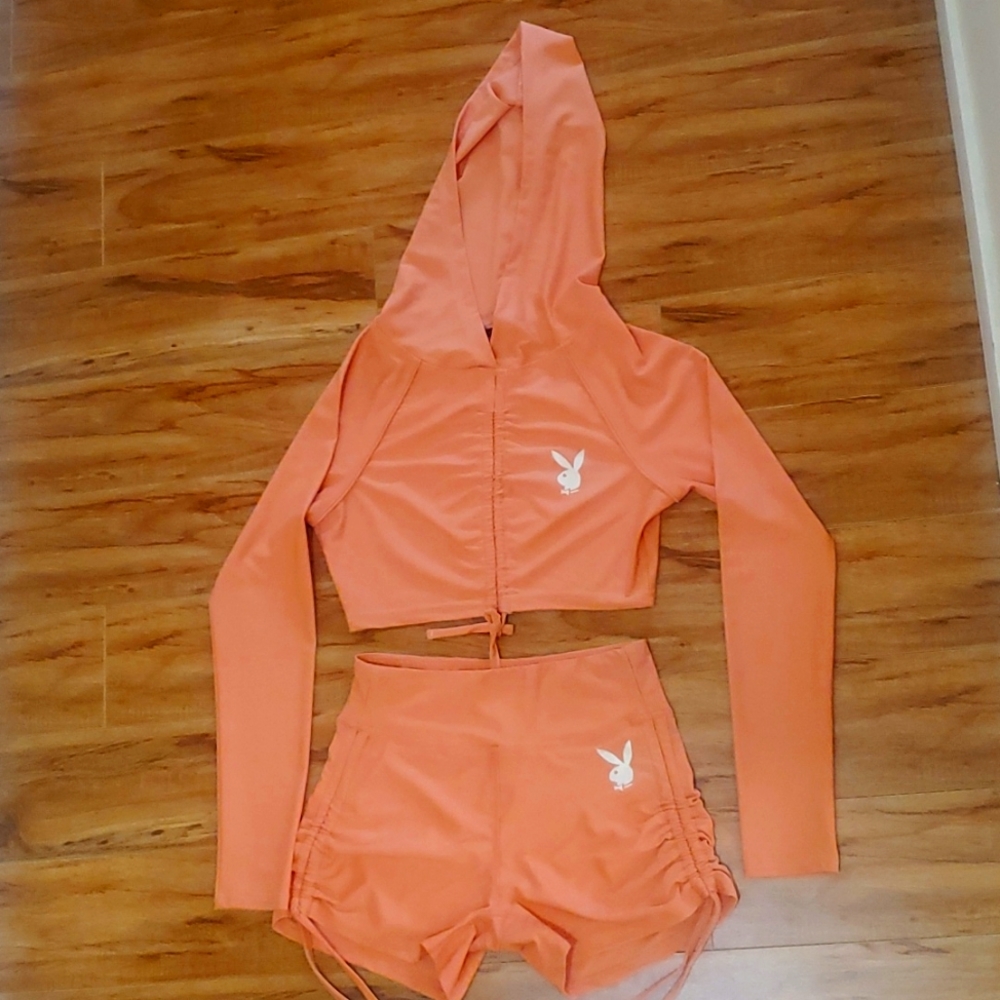 Playboy hoody and shorts.